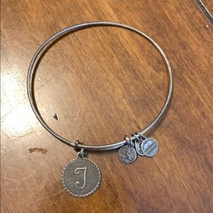 Alex and Ani “J” or “T” initial charm bracelet